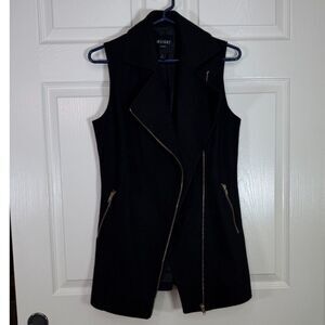 Insight Tunic Moto Asymmetrical Zipper Wool Vest - Size 4